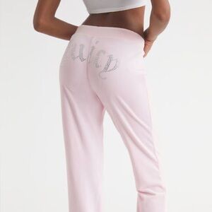 Juicy Couture OG Big Bling Velour Track Pants - Soft Glow